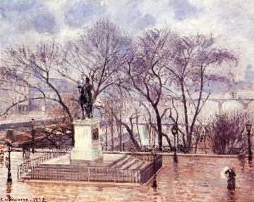  Afternoon Painting - the raised terrace of the pont neuf place henri iv afternoon rain 1902 Camille Pissarro